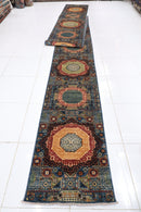 Mamluk - 76 x 975 cm (2.6 x 32 ft) Handmade Afghan Rug - Jerm Rugs - Jerm Rugs