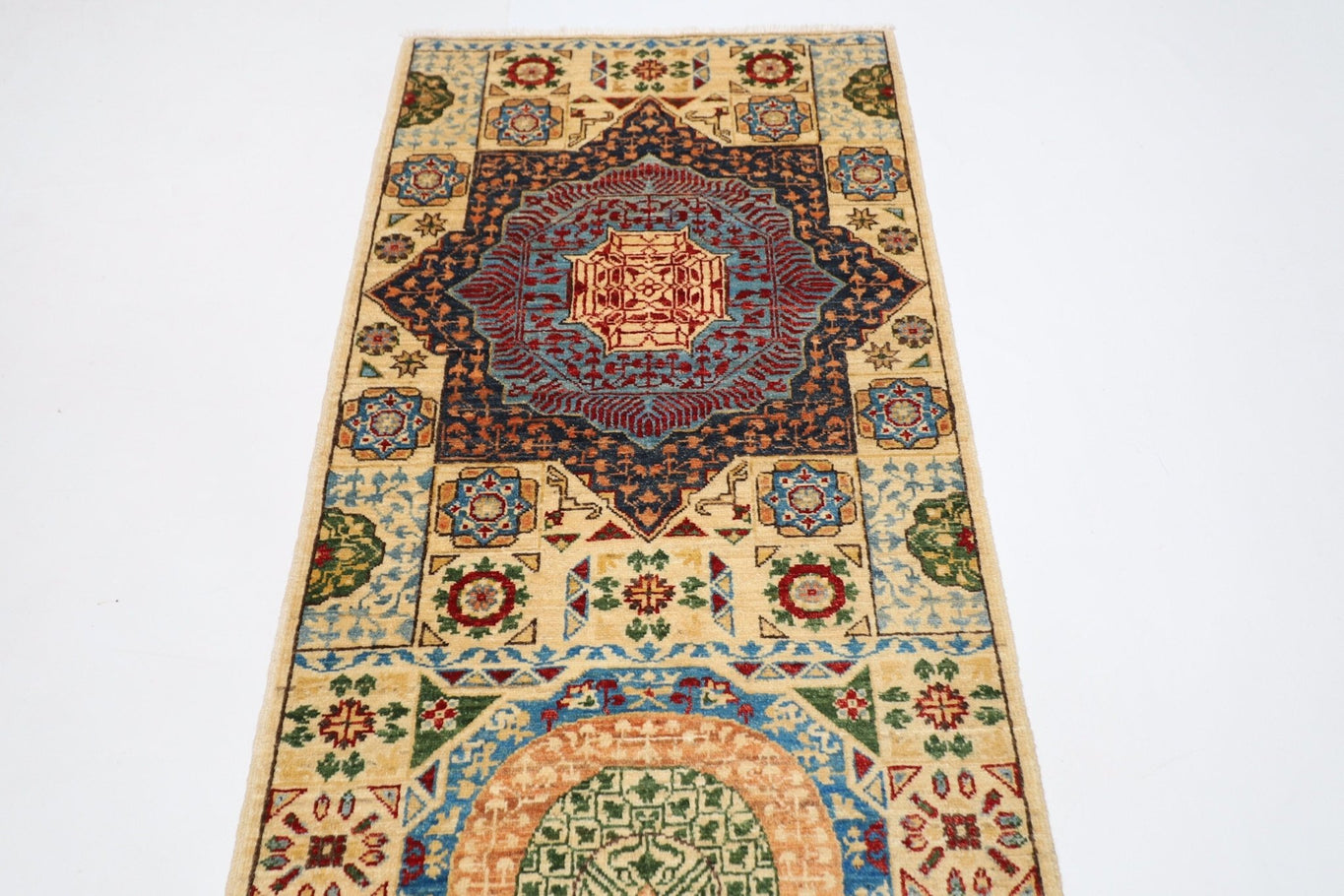 Mamluk - 80x323 cm Hand-Knotted Afghan Runner Rug