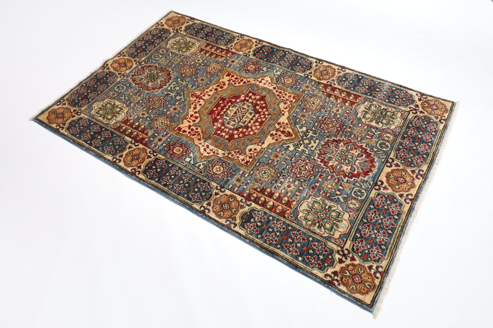 Mamluk Rug - 120 x 189 cm (4x6 ft) Handcrafted Area Carpet