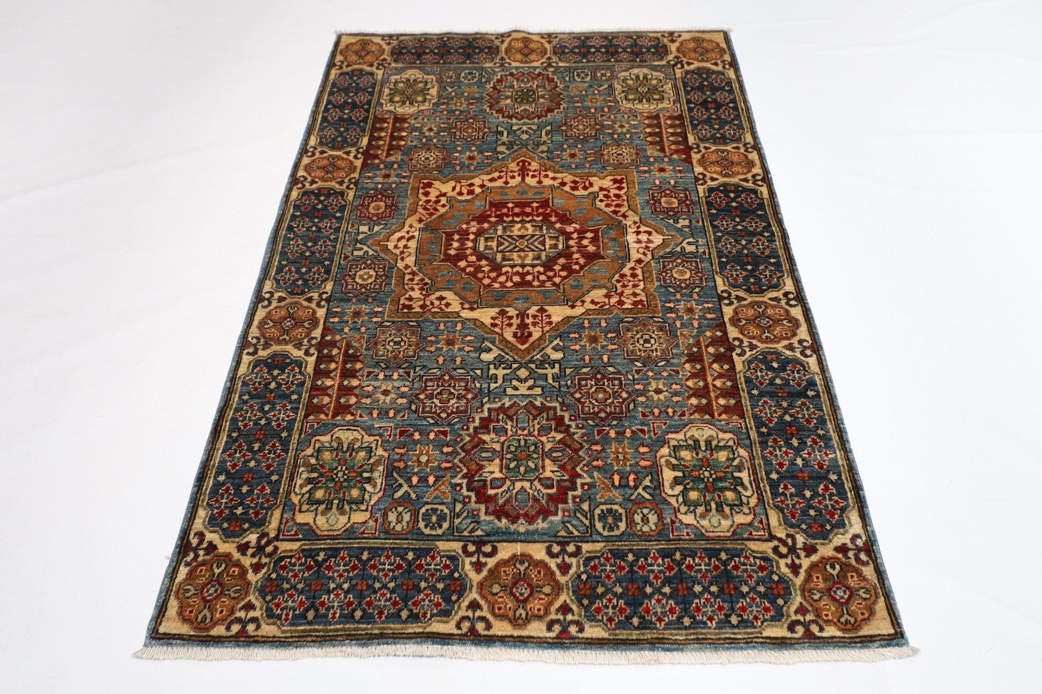 Mamluk Rug - 120 x 189 cm (4x6 ft) Handcrafted Area Carpet