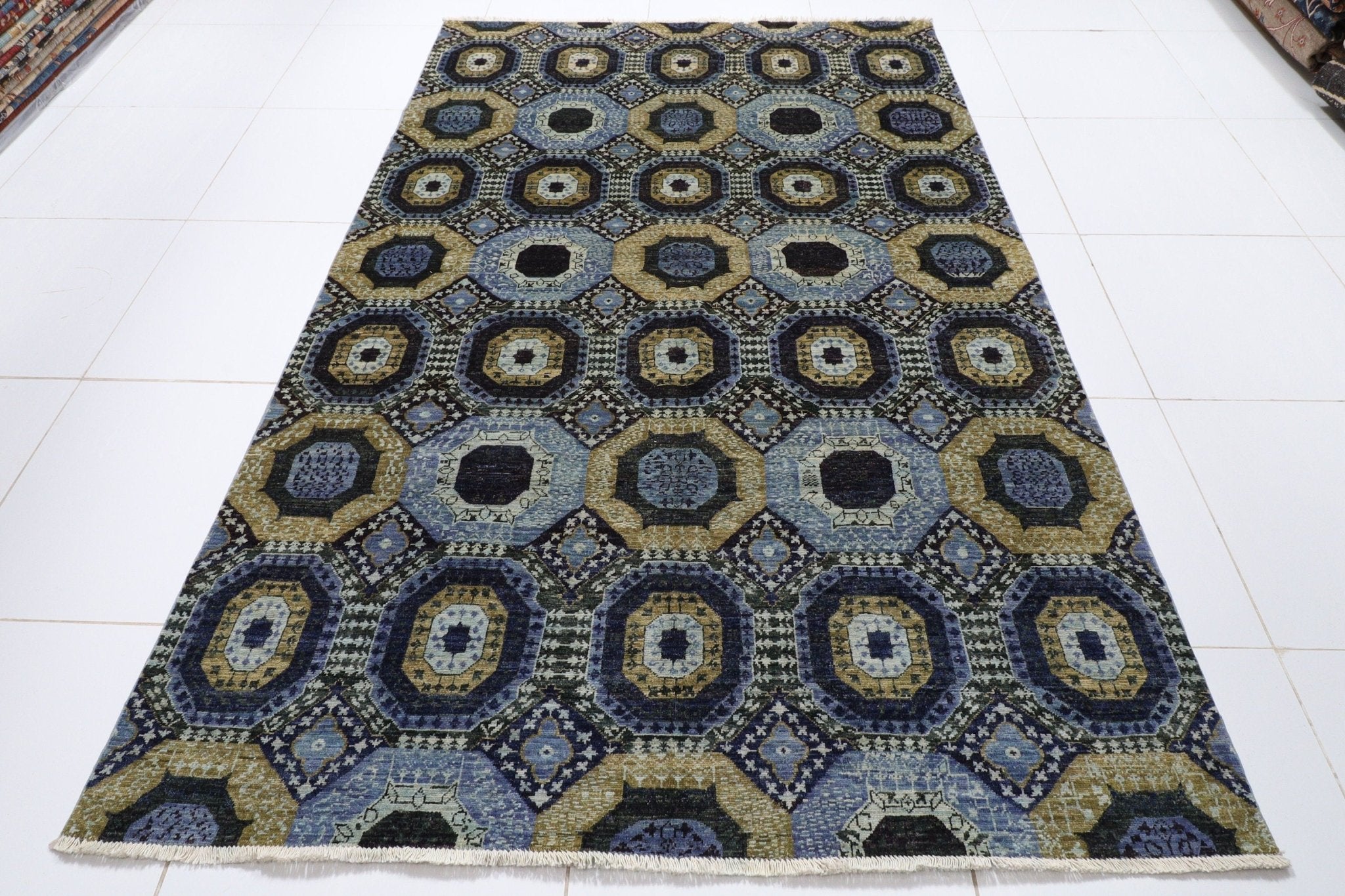 Mamluk Rug - 5'11x9'3 ft (181x283 cm) Hand Knotted Afghan Rug