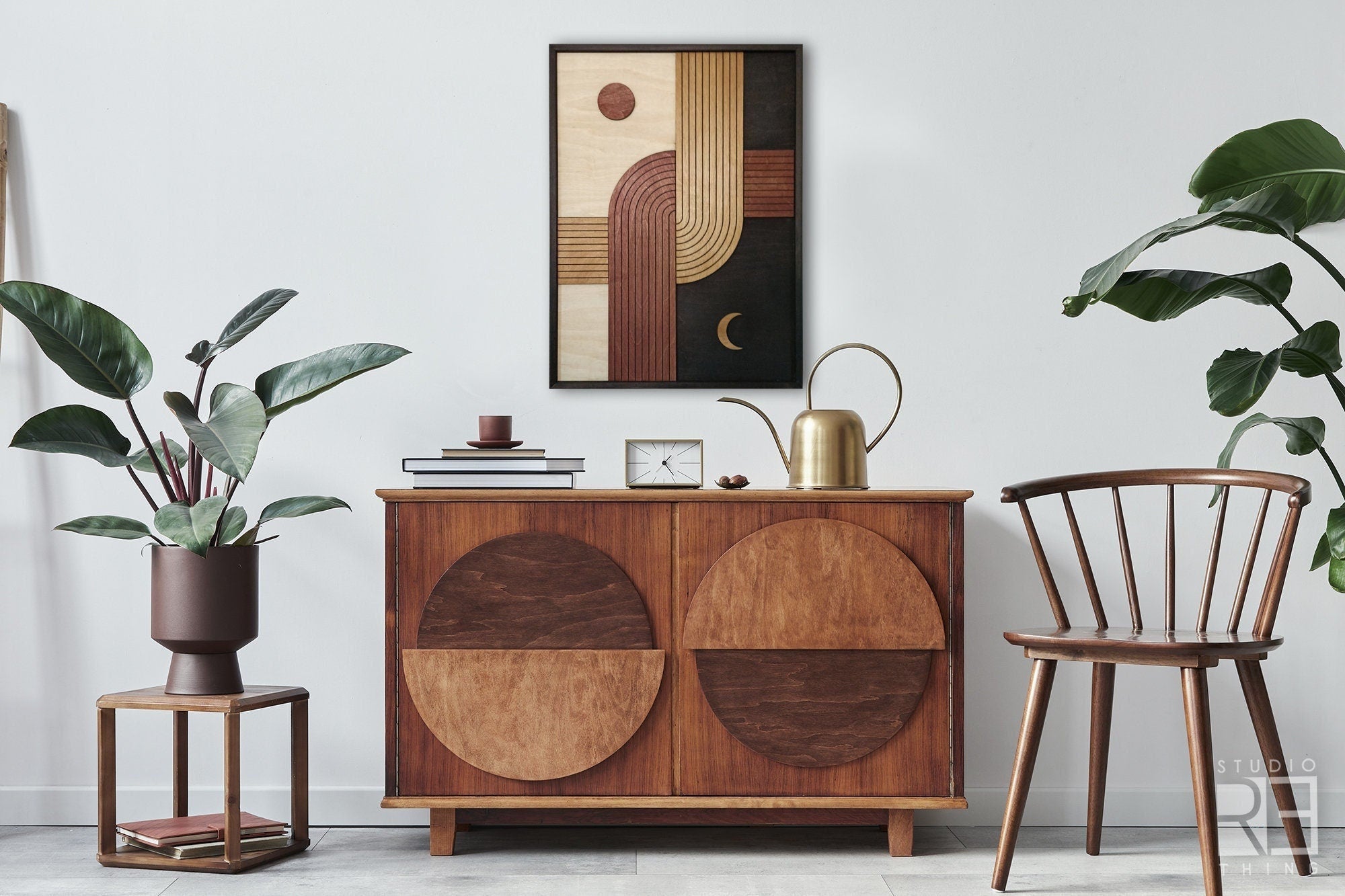 Wooden Mid Century Modern Wall Art Jerm | جِرْم 